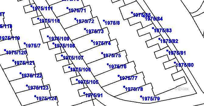 Parcela st. 1975/75 v KÚ Košíře, Katastrální mapa