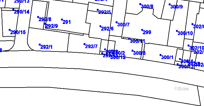 Parcela st. 292/11 v KÚ Košíře, Katastrální mapa