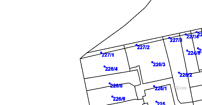 Parcela st. 227/1 v KÚ Košíře, Katastrální mapa