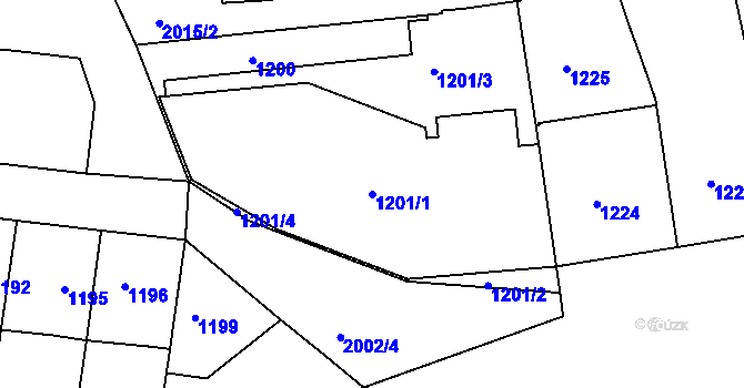Parcela st. 1201/1 v KÚ Košíře, Katastrální mapa