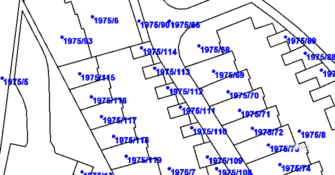 Parcela st. 1975/112 v KÚ Košíře, Katastrální mapa