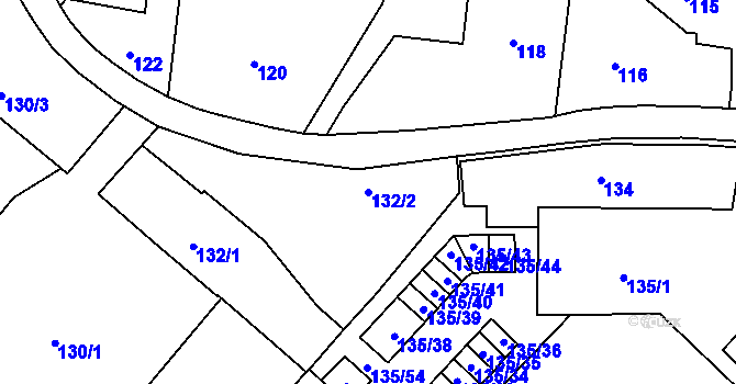 Parcela st. 132/2 v KÚ Hlubočepy, Katastrální mapa