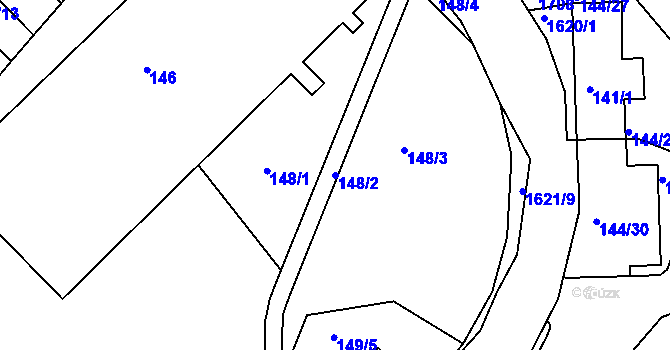 Parcela st. 148/2 v KÚ Hlubočepy, Katastrální mapa