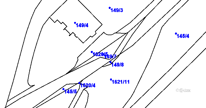 Parcela st. 149/7 v KÚ Hlubočepy, Katastrální mapa