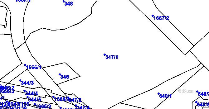 Parcela st. 347/1 v KÚ Hlubočepy, Katastrální mapa