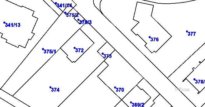 Parcela st. 373 v KÚ Hlubočepy, Katastrální mapa