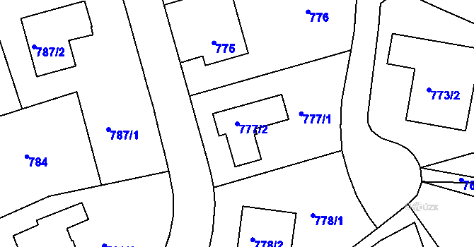 Parcela st. 777/2 v KÚ Hlubočepy, Katastrální mapa