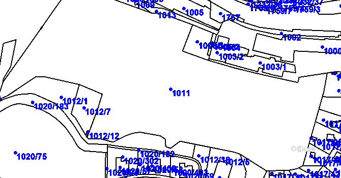 Parcela st. 1011 v KÚ Hlubočepy, Katastrální mapa