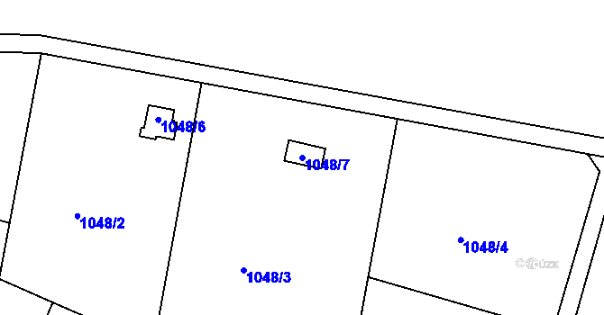 Parcela st. 1048/7 v KÚ Hlubočepy, Katastrální mapa