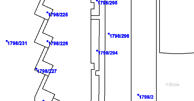 Parcela st. 1798/294 v KÚ Hlubočepy, Katastrální mapa