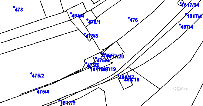 Parcela st. 475/7 v KÚ Hlubočepy, Katastrální mapa