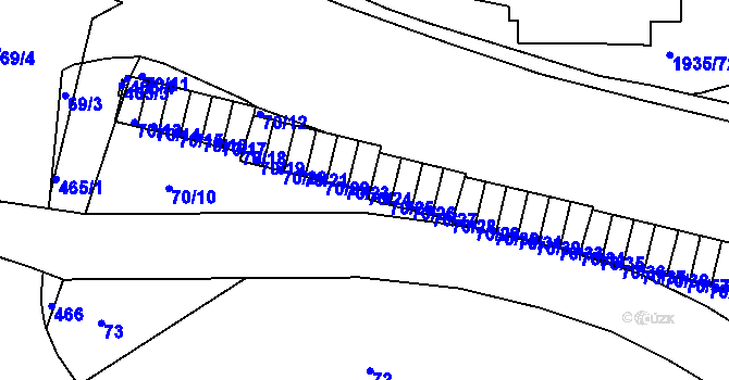 Parcela st. 70/24 v KÚ Motol, Katastrální mapa