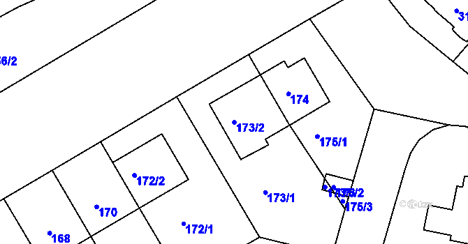 Parcela st. 173/2 v KÚ Motol, Katastrální mapa