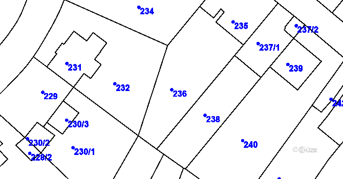 Parcela st. 236 v KÚ Motol, Katastrální mapa
