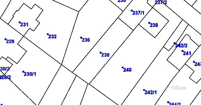 Parcela st. 238 v KÚ Motol, Katastrální mapa