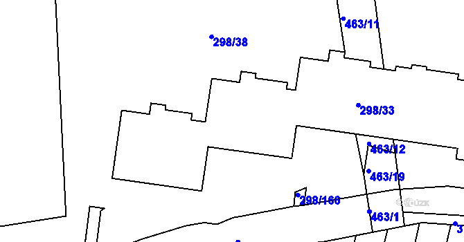 Parcela st. 298/34 v KÚ Motol, Katastrální mapa