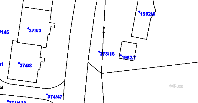 Parcela st. 373/18 v KÚ Motol, Katastrální mapa