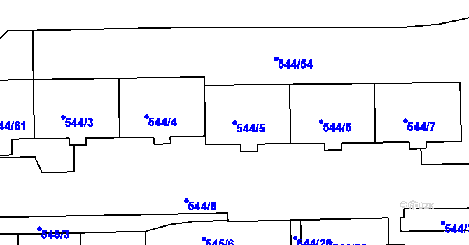 Parcela st. 544/5 v KÚ Motol, Katastrální mapa
