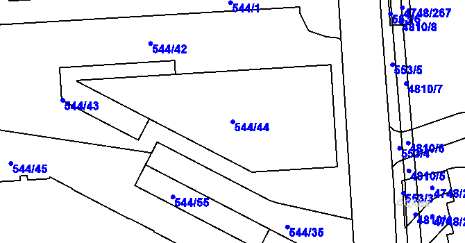 Parcela st. 544/44 v KÚ Motol, Katastrální mapa
