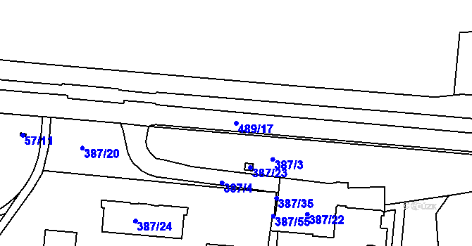 Parcela st. 489/17 v KÚ Motol, Katastrální mapa