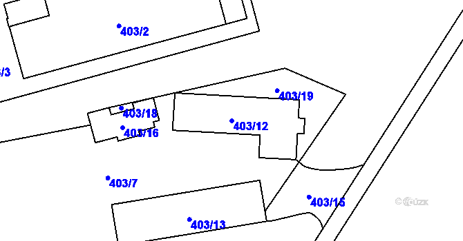 Parcela st. 403/12 v KÚ Motol, Katastrální mapa