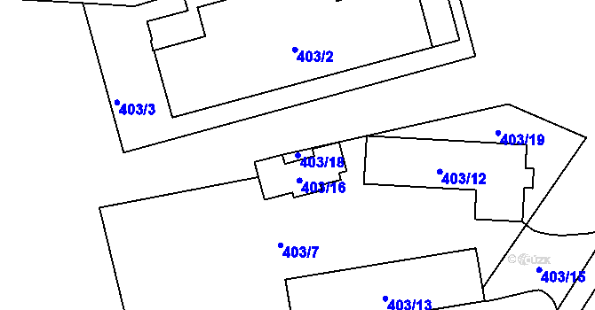 Parcela st. 403/18 v KÚ Motol, Katastrální mapa