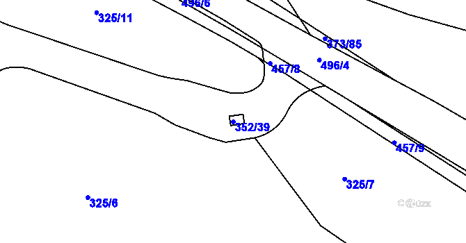 Parcela st. 352/39 v KÚ Motol, Katastrální mapa