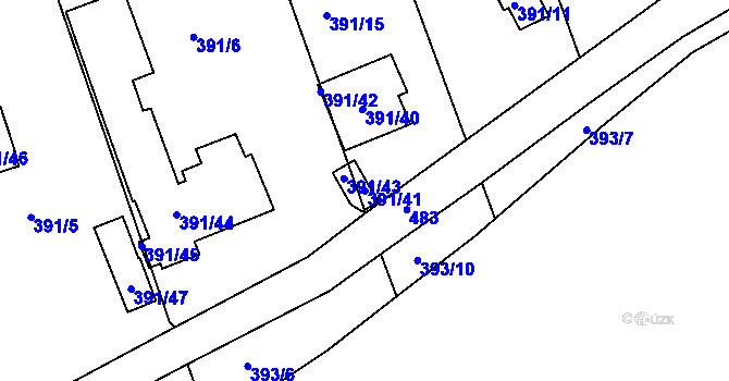 Parcela st. 391/41 v KÚ Motol, Katastrální mapa