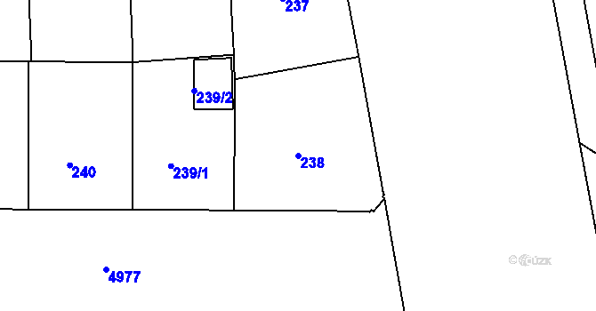 Parcela st. 238 v KÚ Smíchov, Katastrální mapa