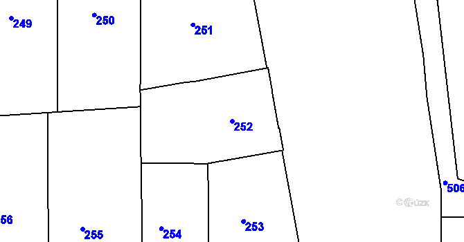 Parcela st. 252 v KÚ Smíchov, Katastrální mapa