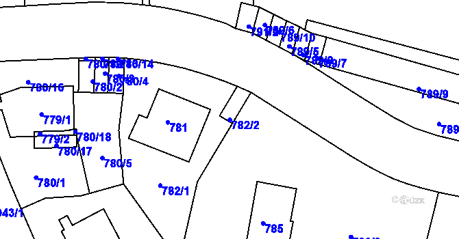 Parcela st. 782/2 v KÚ Smíchov, Katastrální mapa