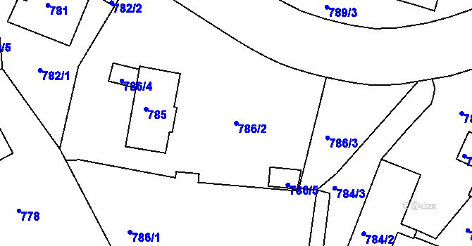 Parcela st. 786/2 v KÚ Smíchov, Katastrální mapa