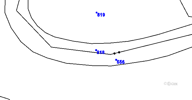 Parcela st. 818 v KÚ Smíchov, Katastrální mapa