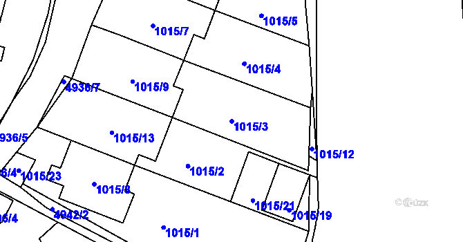 Parcela st. 1015/3 v KÚ Smíchov, Katastrální mapa
