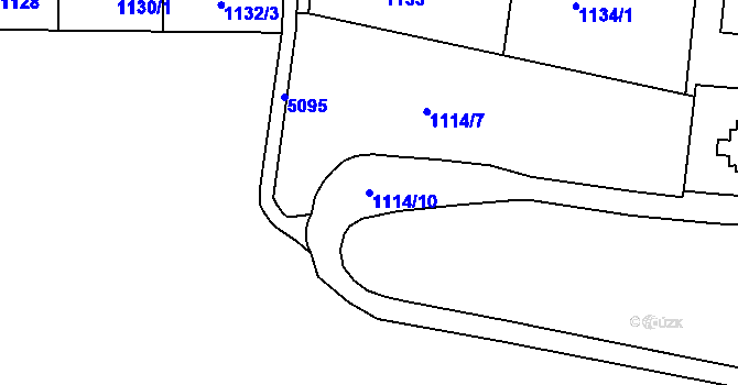 Parcela st. 1114/10 v KÚ Smíchov, Katastrální mapa