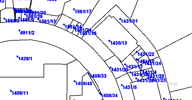Parcela st. 1431/21 v KÚ Smíchov, Katastrální mapa