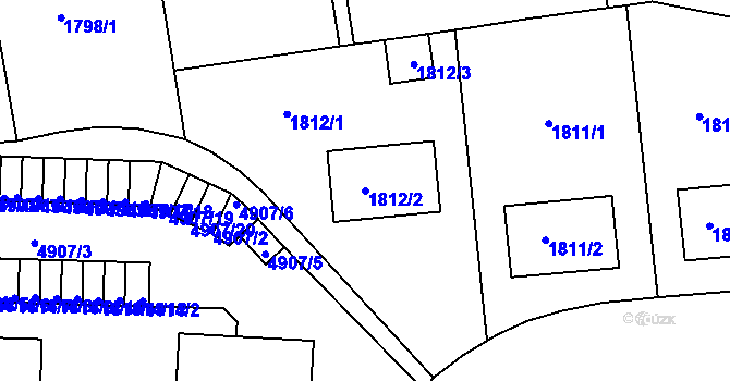 Parcela st. 1812/2 v KÚ Smíchov, Katastrální mapa