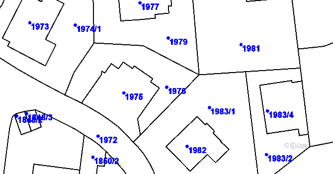 Parcela st. 1976 v KÚ Smíchov, Katastrální mapa