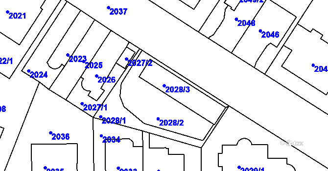 Parcela st. 2028/3 v KÚ Smíchov, Katastrální mapa