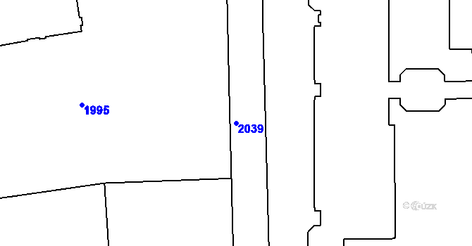 Parcela st. 2039 v KÚ Smíchov, Katastrální mapa