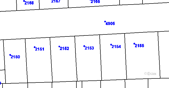 Parcela st. 2153 v KÚ Smíchov, Katastrální mapa