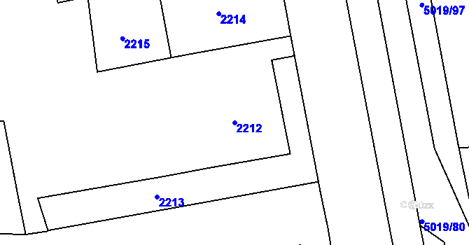 Parcela st. 2212 v KÚ Smíchov, Katastrální mapa