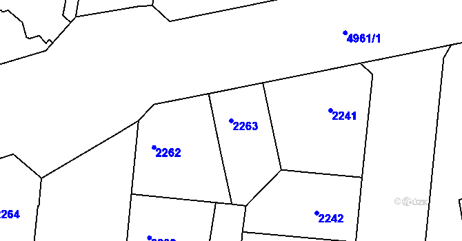 Parcela st. 2263 v KÚ Smíchov, Katastrální mapa