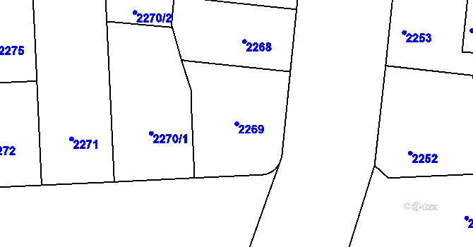 Parcela st. 2269 v KÚ Smíchov, Katastrální mapa