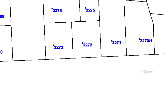 Parcela st. 2272 v KÚ Smíchov, Katastrální mapa