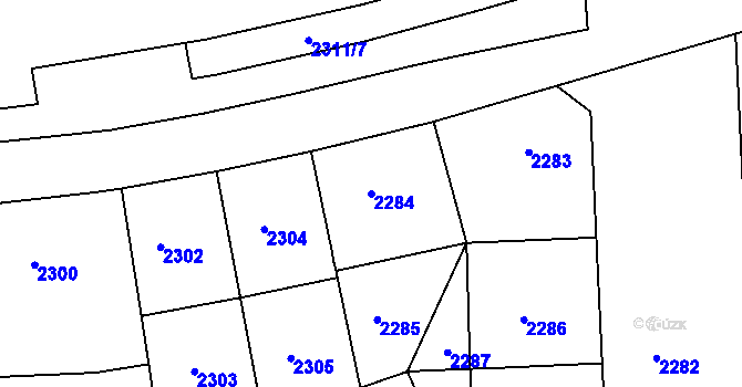 Parcela st. 2284 v KÚ Smíchov, Katastrální mapa