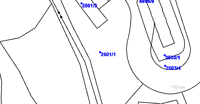 Parcela st. 2501/1 v KÚ Smíchov, Katastrální mapa