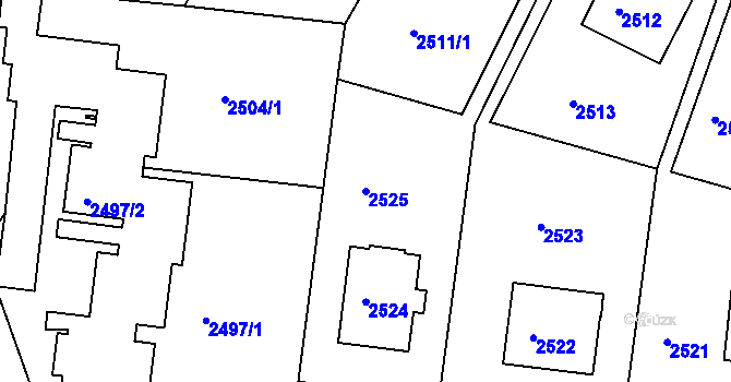 Parcela st. 2525 v KÚ Smíchov, Katastrální mapa