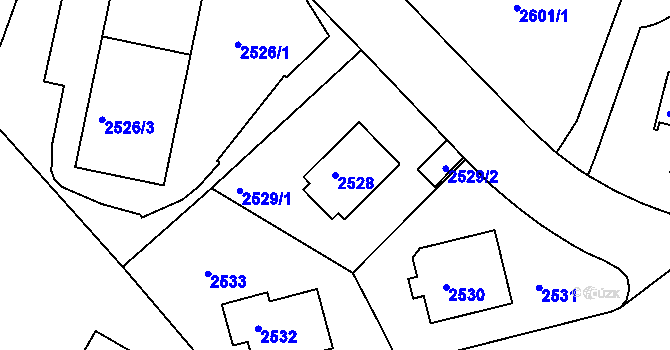 Parcela st. 2528 v KÚ Smíchov, Katastrální mapa