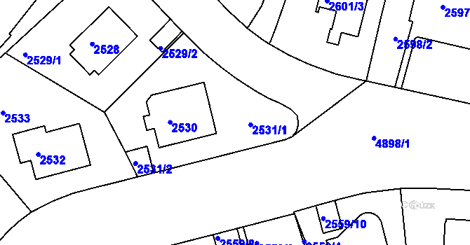 Parcela st. 2531 v KÚ Smíchov, Katastrální mapa